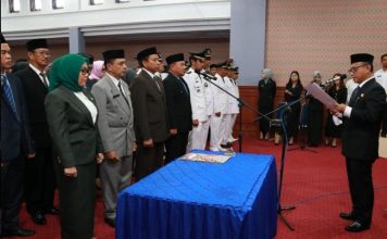 Penyegaran, Pemkab Mamuju Lantik Pejabat di Awal Tahun 2018