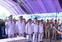 Bupati Berpesan Kepada Kades yang dilantik Membangun Daerah Secara Bersama.
