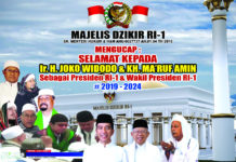 Presiden Majelis Dzikir RI-1 : “Selamat Kepada Bapak Jokowi — KH Ma’ruf Amin Mendapatkan Amanat Bangsa Dalam Pilpres 2019…!”