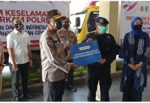 Program Keselamatan Baharkam Polri Dapat Dukungan PT DanOne Indonesia Untuk Penanggulangan Covid-19.