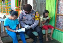 Bhabinkamtibmas Desa Sungai Paring Risau Terhadap Warga Tidak Belajar Disekolah.