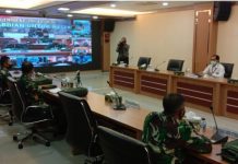 BrigJen Pol. Drs H Tajuddin MH mewakili Kabaharkam Polri hadir di Mabesad TNI dalam rangka Rapat Kordinasi TMMD ke 108 tahun 2020 .