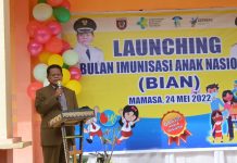Bulan Imunisasi Anak Nasional,Bupati Mamasa Ramlah Badawi: Kita Harus Sungguh-Sungguh.