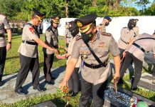 Menjelang Hari Bhayangkara,1 Juli 2022 Polda Sulbar Bersama Polesta Mamuju Berziarah Di TMP Pati,di Sekaligus Menggelar Upacara.