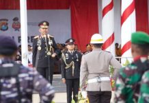 Puncak HUT BHAYANGKARA KE-77 Kapolda Sulbar Irjen Pol.Verdianto Bitticaca Pimpin HUT BHAYANGKARA KE 77.