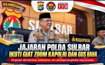 Polda Sulbar Ikut Kajian Daring Bersama Gus Baha,Jaga Sholat Dan Perbaiki Akhlak Untuk Tingkatkan Pelayanan Masyarakat