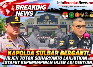 Kapolda Sulbar Berganti,Irjen Totok Suharyanto Lanjutkan Estafet Kepemimpinan Irjen Deriyan