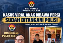 Kasus Anak Dibawa Pergi Di Mamuju Tengah Sudah Ditangani,Kabid Humas: Proses Hukum Terus Berjalan.