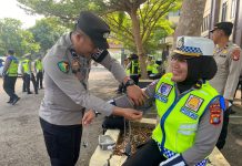 Pastikan Pelaksanaan Tugas Operasi Patuh Maksimal,Personel Polda Sulbar Rutin Cek Kesehatan